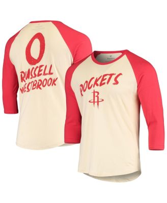 Men's Fanatics Russell Westbrook Cream, Red Houston Rockets Raglan 3/4 ...