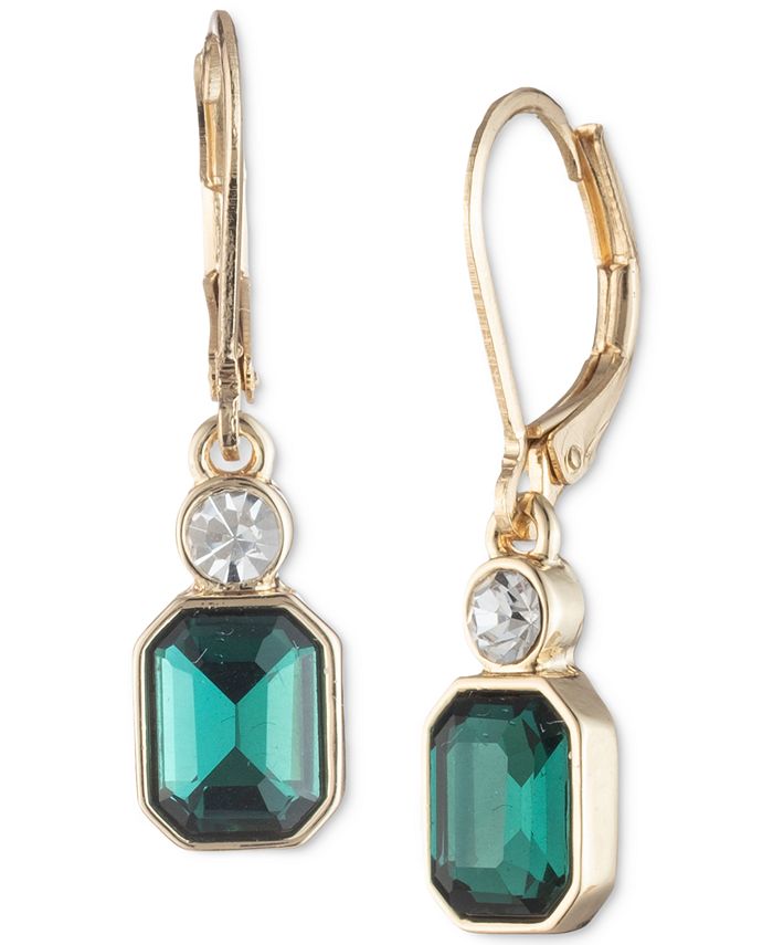 Anne Klein Gold-Tone Mixed Color Crystal Drop Earrings - Macy's