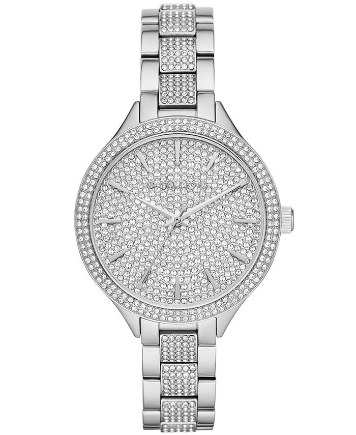 Michael Kors Women's Slim Runway Three-Hand Silver-Tone Stainless Steel  Bracelet Watch 38mm & Reviews - All Watches - Jewelry & Watches - Macy's