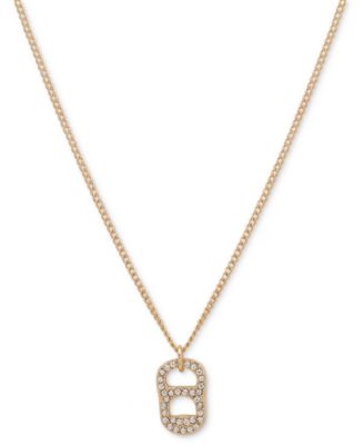 DKNY - Gold-Tone Pav&eacute; Pop Can Tab Pendant Necklace, 16" + 3" extender