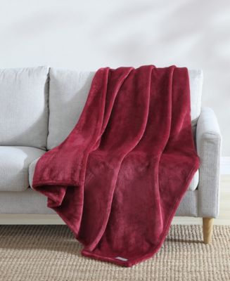 Eddie Bauer Solid Ultra Lux Plush Reversible Throw, 60