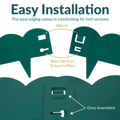 Outdoor Lawn and Garden Heavy-Duty Steel Metal Flexible Landscape Edging Borders - 16' - 5pk