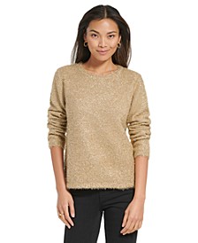 Women's Metallic Eyelash Sweater