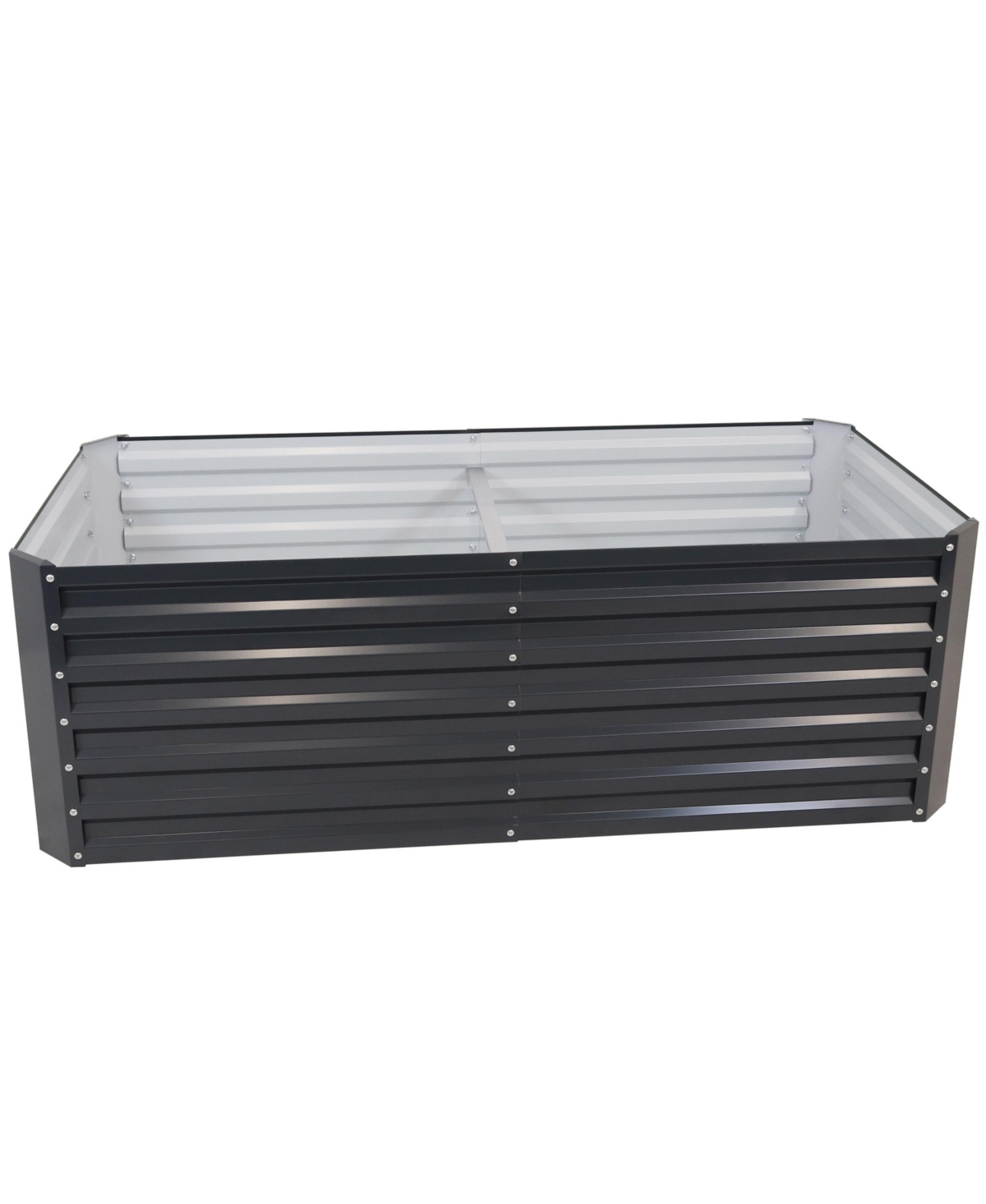 Sunnydaze Decor Galvalume Steel Rectangle Raised Garden Bed - Dark Gray -