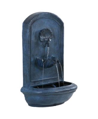 27"H Electric Polystone Seaside Outdoor Wall-Mount Water Fountain