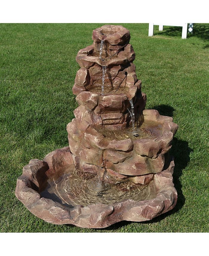 Sunnydaze Decor Lighted Stone Springs Waterfall Fountain with LED ...