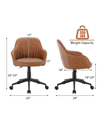 PU Leathaire Home Office Arm Chair Adjustable Swivel