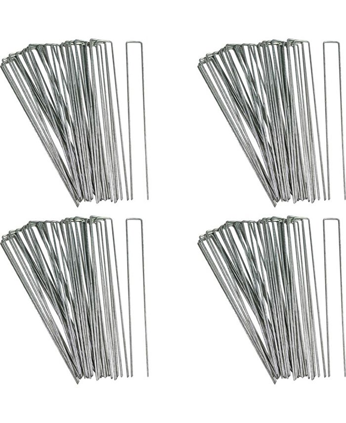 Sunnydaze Decor 12 in Galvanized Steel Garden/Landscape Staples Set