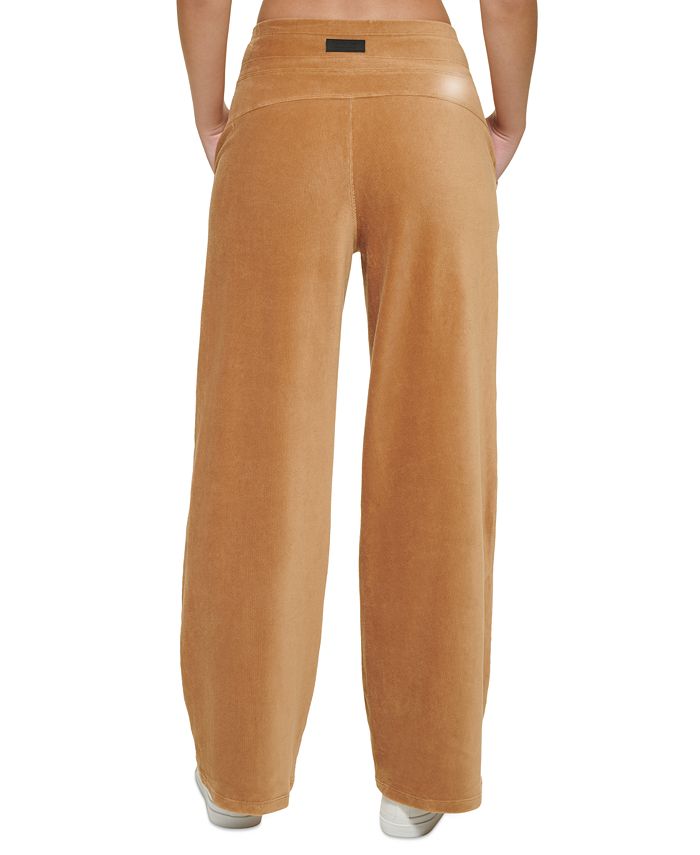 Calvin Klein Womens Wide Leg Velour Pants White Size Large main image 1