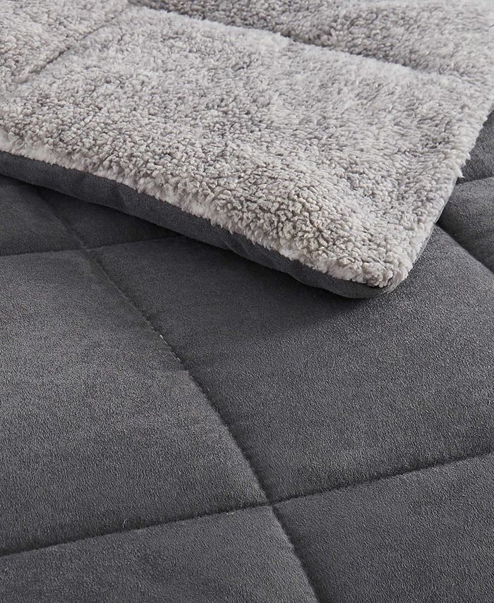 Eddie Bauer Sherwood Microsuede Grey Down Alternative Comforter Set, Full/Queen Macy's