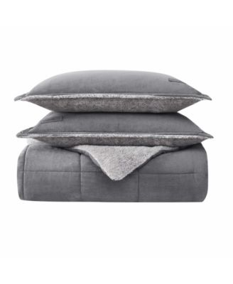 Sherwood Reversible Micro-suede Sherpa Comforter Set, King