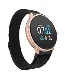 Sport 3 Women's Special Edition Touchscreen Smartwatch: Rose Gold Crystal Case with Black Mesh Strap 45mm