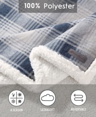 CLOSEOUT! Nordic Plaid Ultra Soft Plush Fleece Reversible Oversized Throw, 70" x 50"