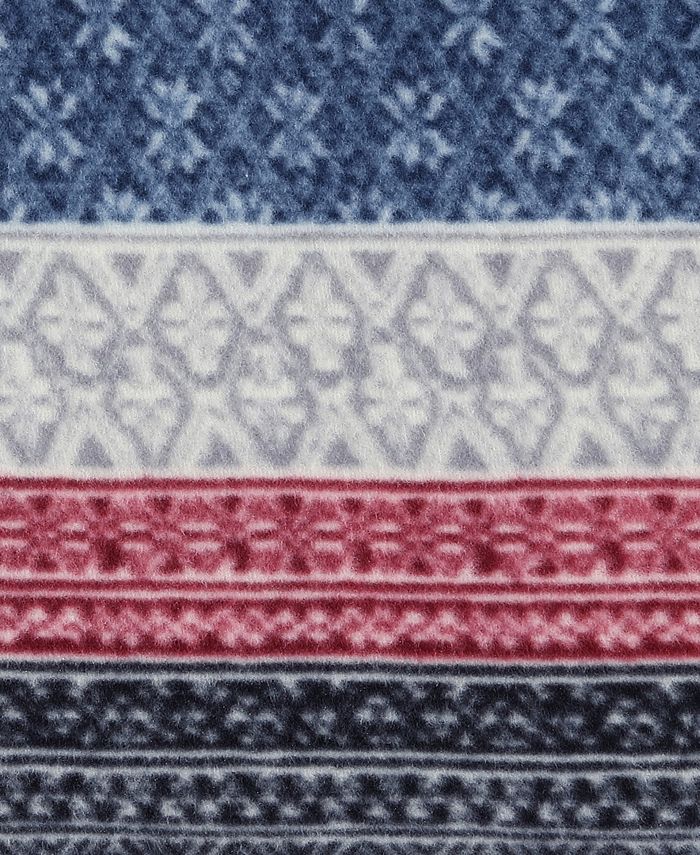 Eddie Bauer Fair Isle Ultra Soft Plush Fleece Reversible Oversized