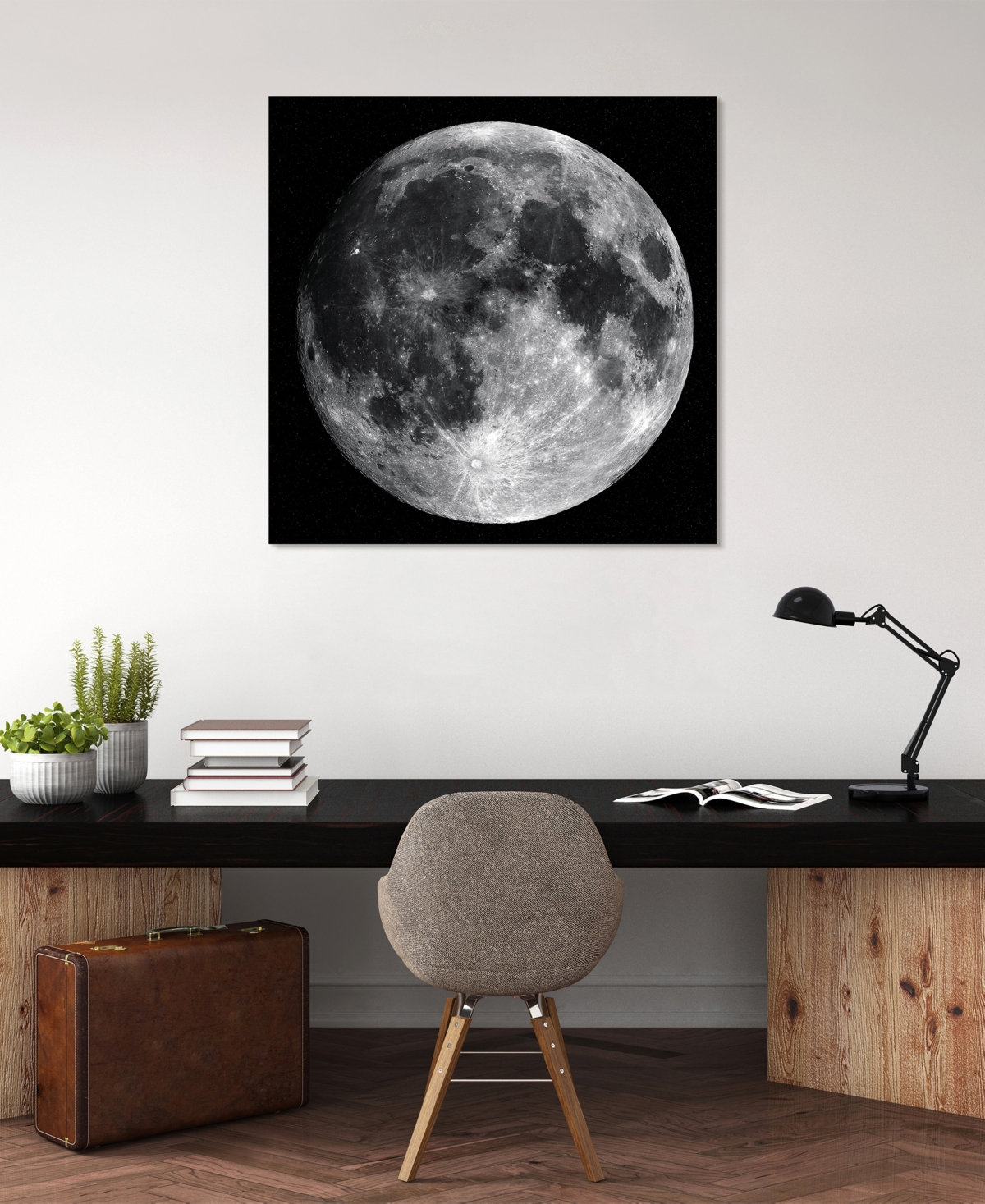 Empire Art Direct Full Moon Frameless Free Floating Tempered Glass Panel Graphic Wall Art, 0.2