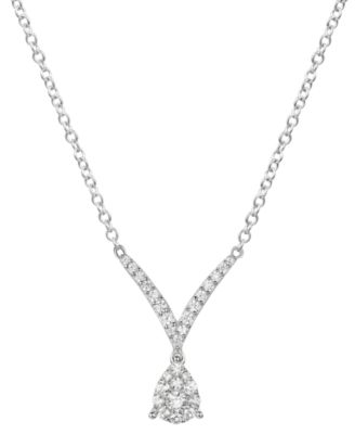 Sterling Silver .05 CTTW Diamond on sale Pear Teardrop Pendant Necklace