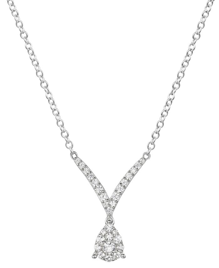 Macy's Diamond Teardrop Pendant Necklace