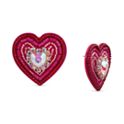 I.N.C. Rose Gold-Tone Crystal & Bead Heart Statement Stud Earrings