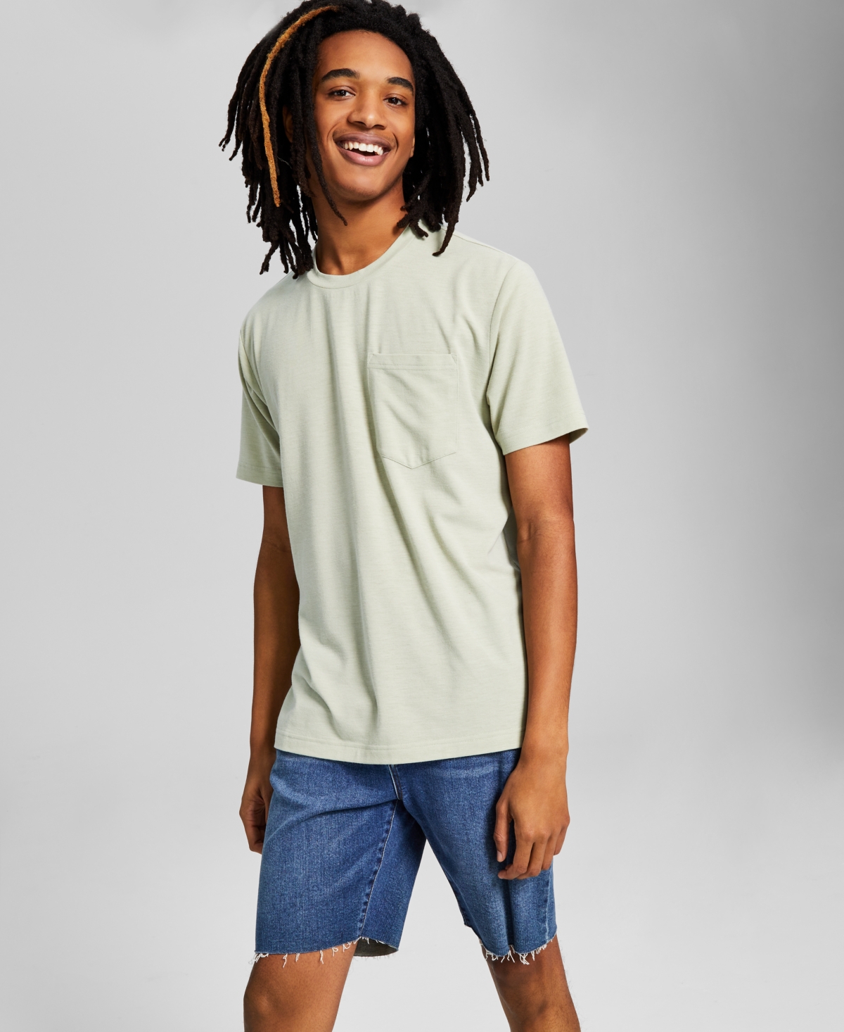 And Now This Men's Soft Touch Pocket T-shirt In Desert Sage