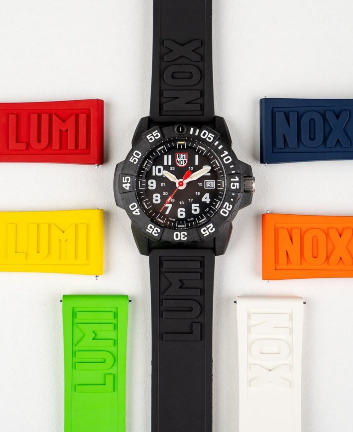 Shop Luminox Interchangeable Green Rubber Watch Strap In No Color