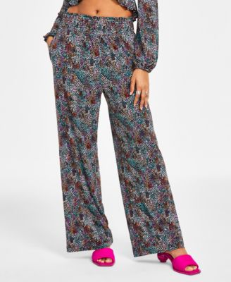 Bar III - Women's Printed Wide-Leg Pants