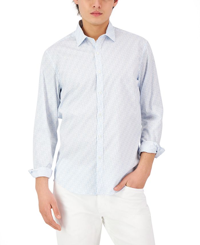 Alfani Men s Mode Geometric Print Long Sleeve Shirt Created for