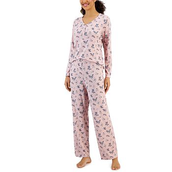 Charter Club Women's Long Sleeve Soft Knit Pajama Set