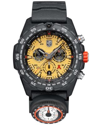 Luminox - Men's Swiss Chronograph Bear Grylls Survival Master Series Compass Dark Gray Rubber Strap Watch 45mm