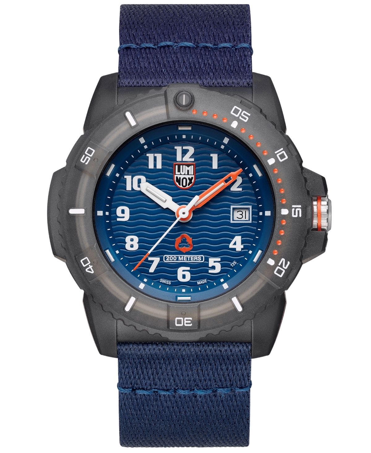 Luminox Men's Swiss Tide Recycled Ocean Material Eco Series Blue Pet Strap Watch 46mm In No Color