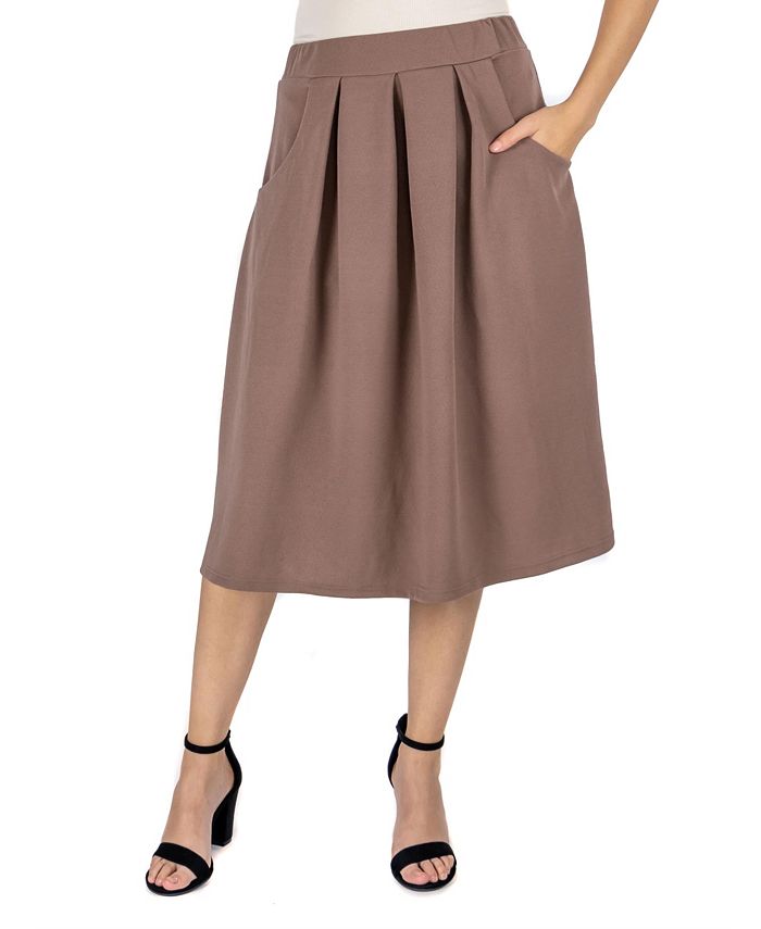 24seven Comfort Apparel Women's Classic Knee Length Skirt & Reviews ...