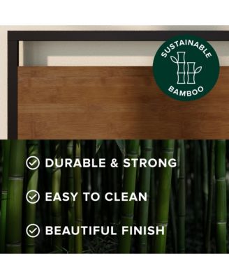 Zinus Suzanne Bamboo and Metal Platform Bed Frame with Footboard, King