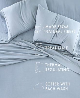 300 Thread Count Linen Rayon From Bamboo Blend Deep Pocket 4-Pc. Sheet Set, Full