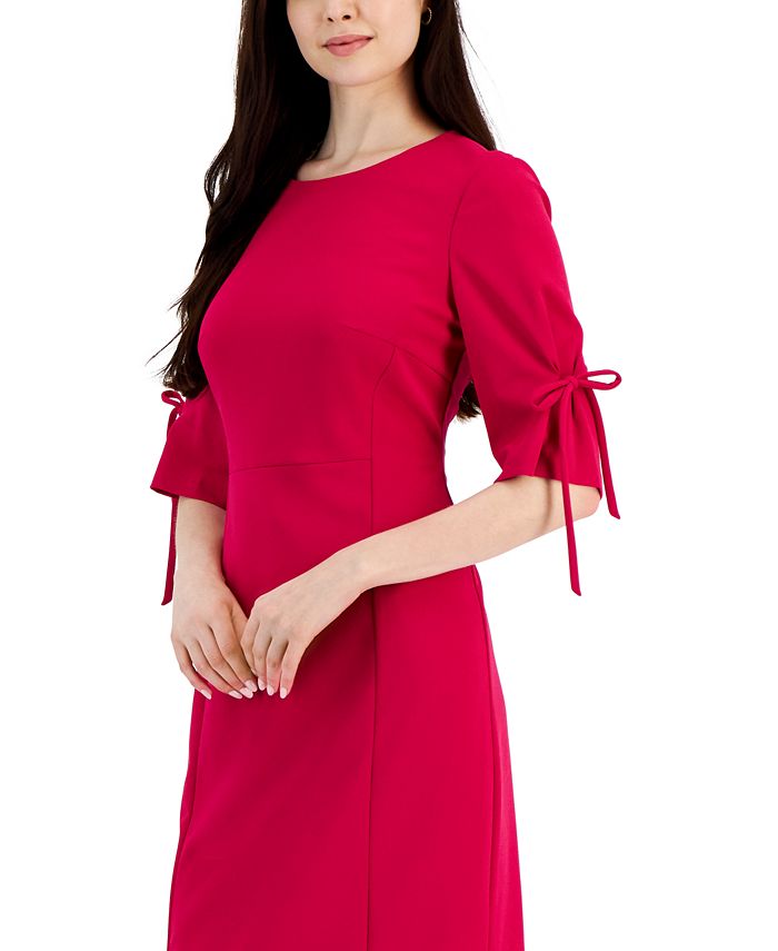 Connected Women's Scuba Crepe ElbowLengthTieSleeve Sheath Dress Macy's