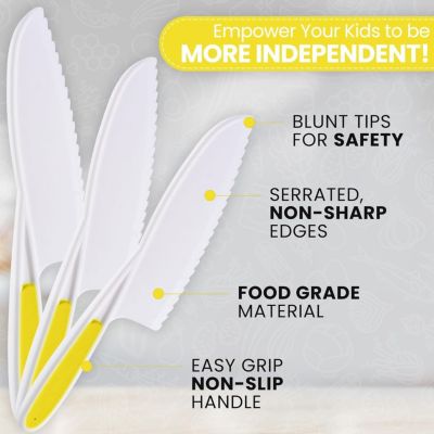 3-Piece Kids Knife Set for Real Cooking & Baking with Serrated Edges