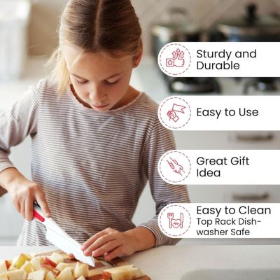 3-Piece Kids Knife Set for Real Cooking & Baking with Serrated Edges