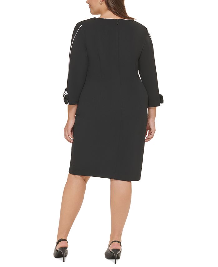 Calvin Klein Plus Size Bow-Trim Sheath Dress - Macy's