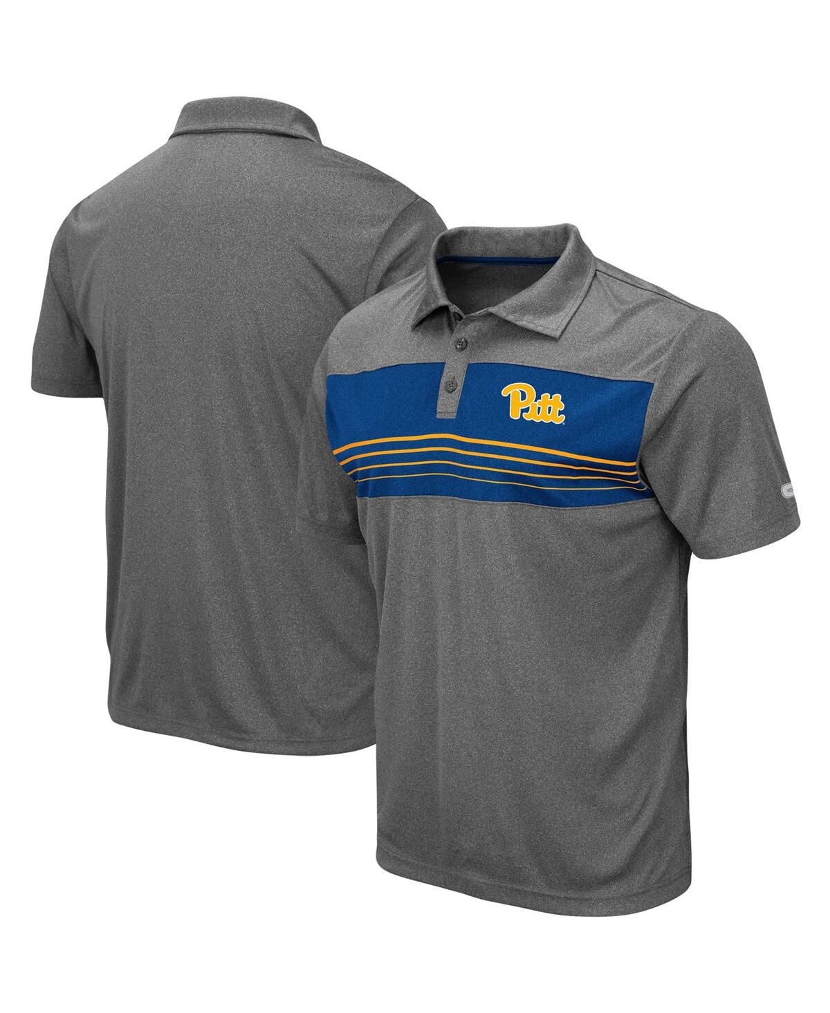 Men's ColosseumPitt Panthers Smithers Polo Shirt - Heathered Charcoal