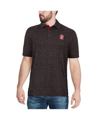 Men's Black Stanford Cardinal Down Swing Polo Shirt