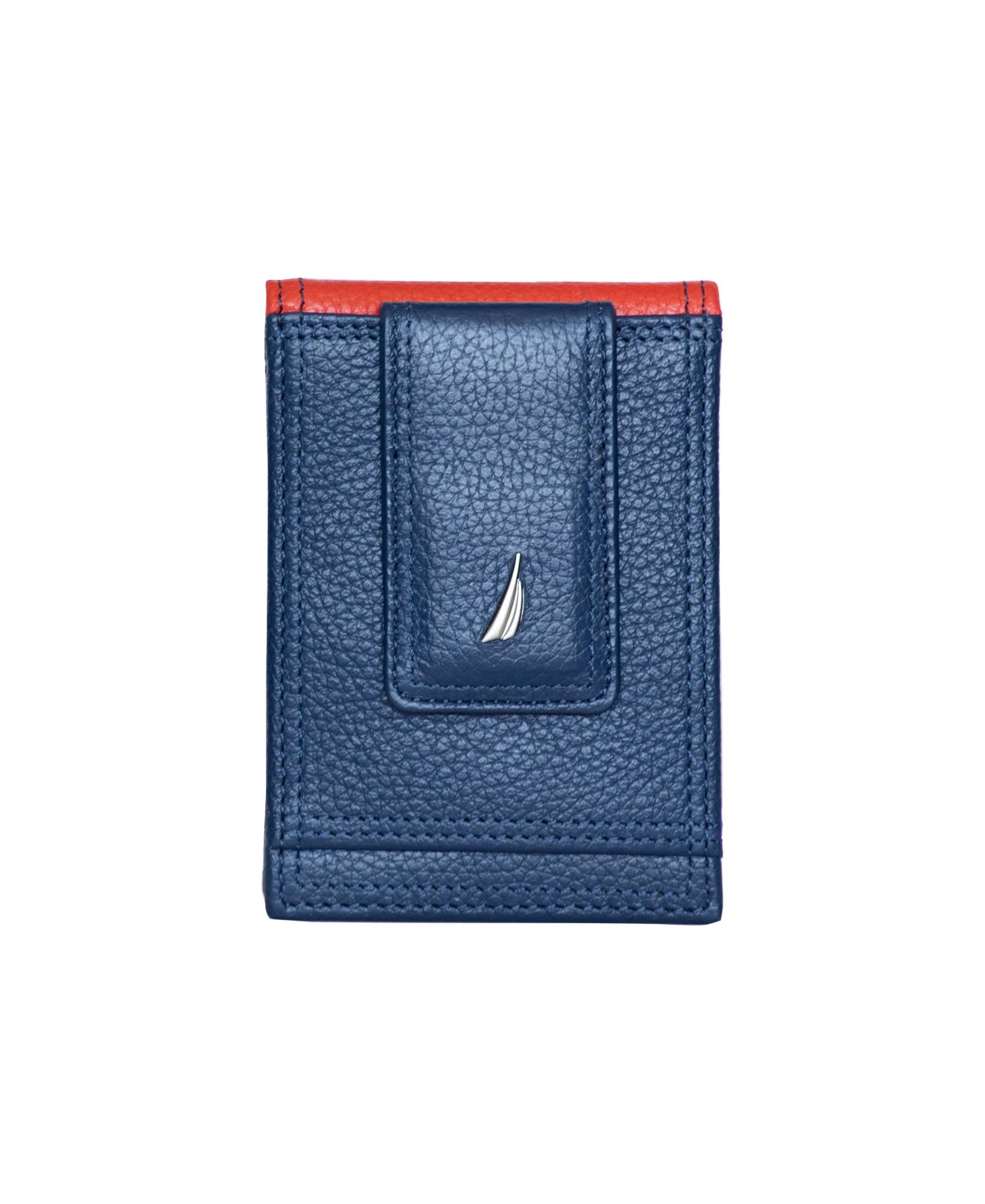 Nautica Men's Front Pocket Leather Wallet - Red