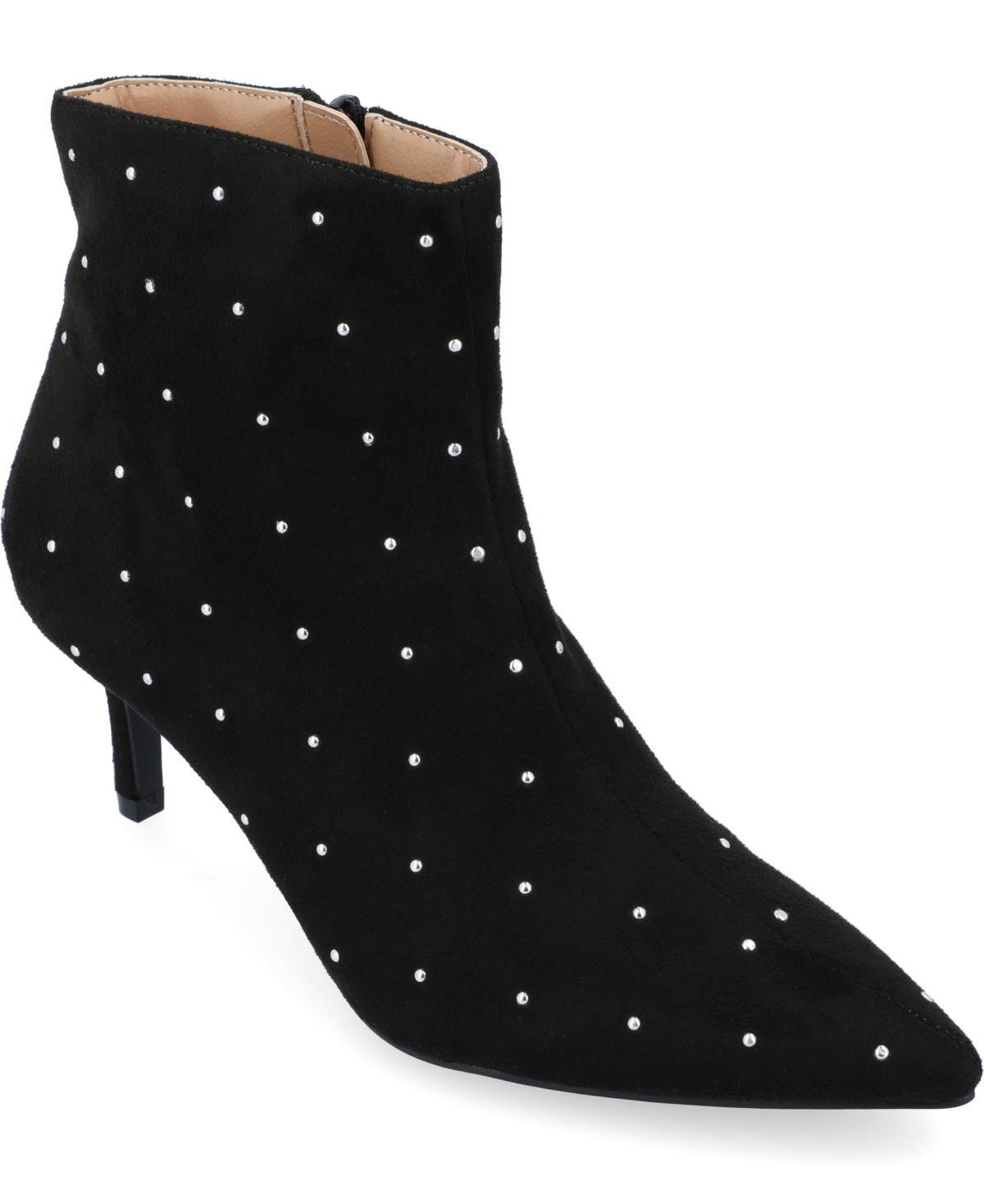 Shop Journee Collection Women's Rossia Studded Pointed Toe Booties In Black