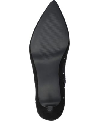 Women's Rossia Stud Embellished Pointed Toe Kitten Heel Dress Booties