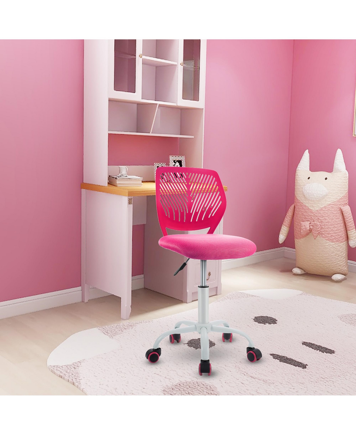 Office Task Desk Armless Chair Adjustable Mid Back Swivel