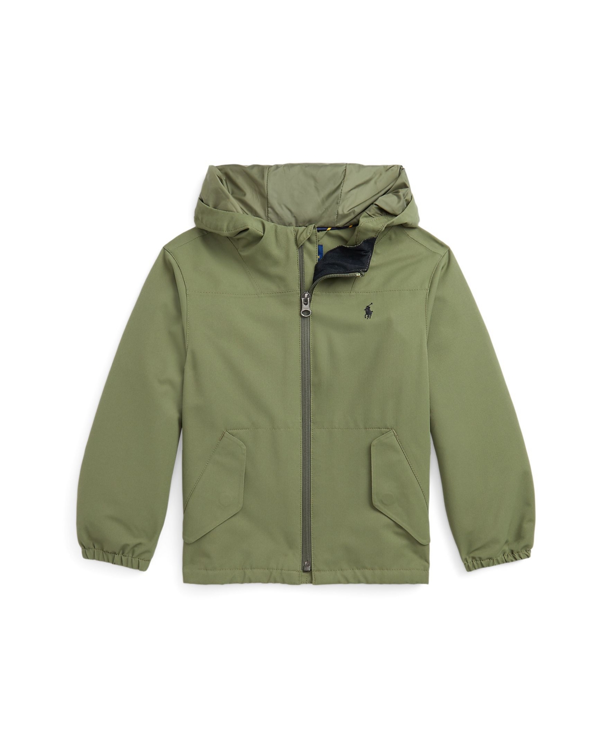 Polo Ralph Lauren Toddler And Little Unisex P- Layer 1 Water- Repellent Hooded Jacket In Army Olive