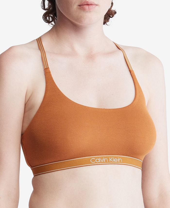 Calvin Klein Women's Pure Ribbed Unlined Bralette QF6438 - Macy's