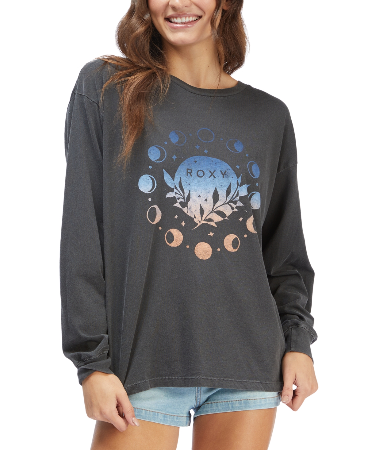 UPC 195718668588 - Roxy Juniors' Moon Stars Cotton Graphic Oversized T ...