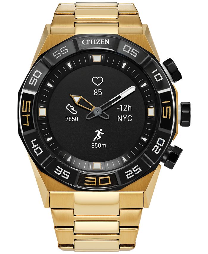 Citizen Men's CZ Smart Hybrid HR Gold-Tone Stainless Steel Bracelet Smart  Watch 44mm & Reviews - All Watches - Jewelry & Watches - Macy's