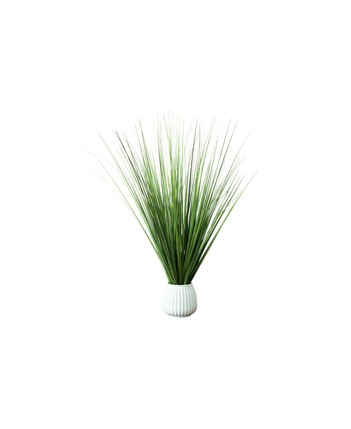 Desktop Artificial Foliage in Ribbed Pot - White