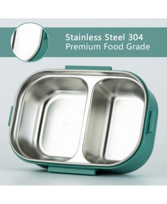 28OZ Compartment Bento Lunch Box With Lunch Bag And Cutlery Set, Green