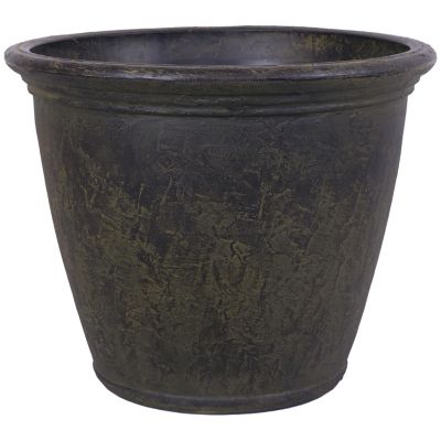 Anjelica 24" Double-Walled Polyresin Outdoor Planter with UV-Resistant Sable Finish