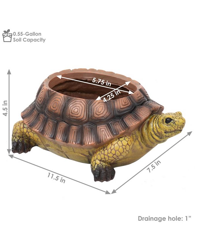 Sunnydaze Decor 11 in Polyresin Teddy the Tortoise Indoor/Outdoor